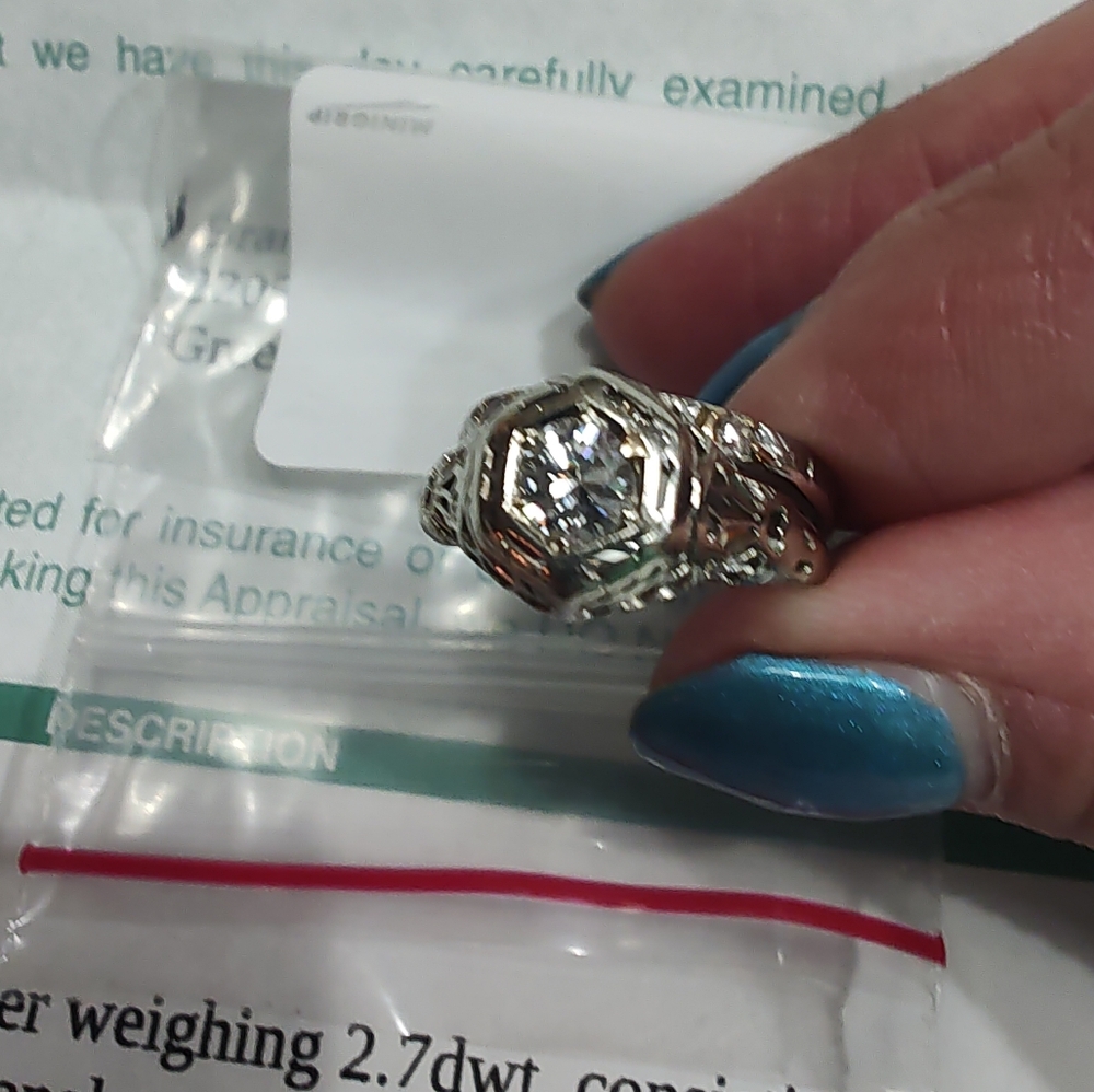 18ct White Gold Bridal Set W Natural Diamonds
